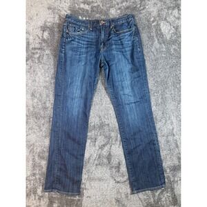 Lucky Brand 121 Heritage Slim Jeans Mens 34x32 Dark Wash Denim Distressed